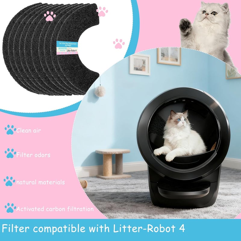 LOSUIN Store 10 Pack Carbon Filters Compatible with Litter Robot 4,Cat Litter Box Filters,Keep Your Home Clean and Fresh - Image 2